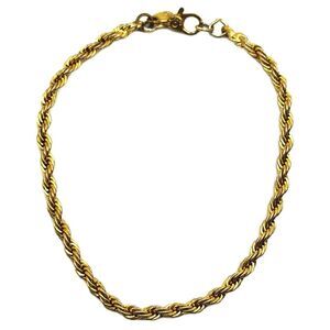 Monet Vintage Gold Tone Thin Rope Bracelet Size 7"